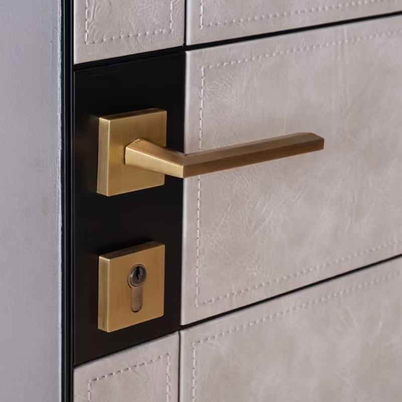 Premium Luxury Fire Rated Frameless Hidden Leather Finish Aluminium Interior Door for High-End Residential Project