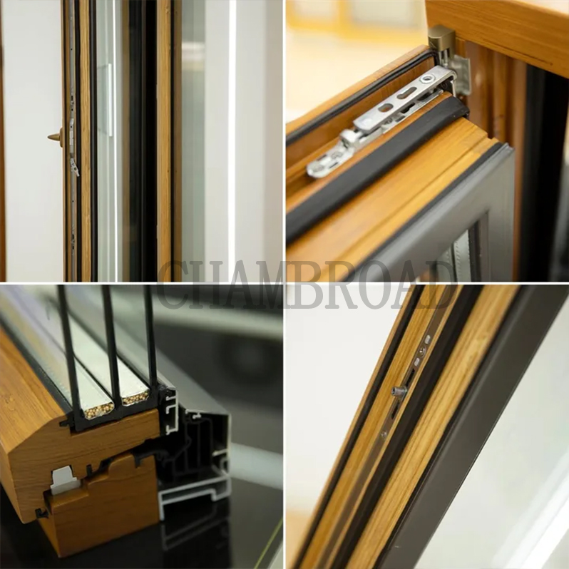 CHAMBROAD Aluminum Clad Wood Fixed Window Argon Filled Glass German Hardware Condensation Free Energy Star Rated for Office