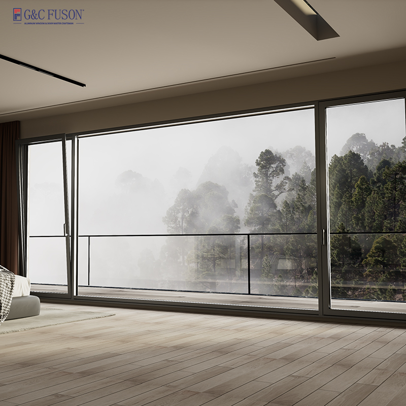 Fuson Aluminum Sliding Pivot Hinge Window Casement Glass Casement Windows Aluminium Tilt Turn Drifting Window Aluminium Glass