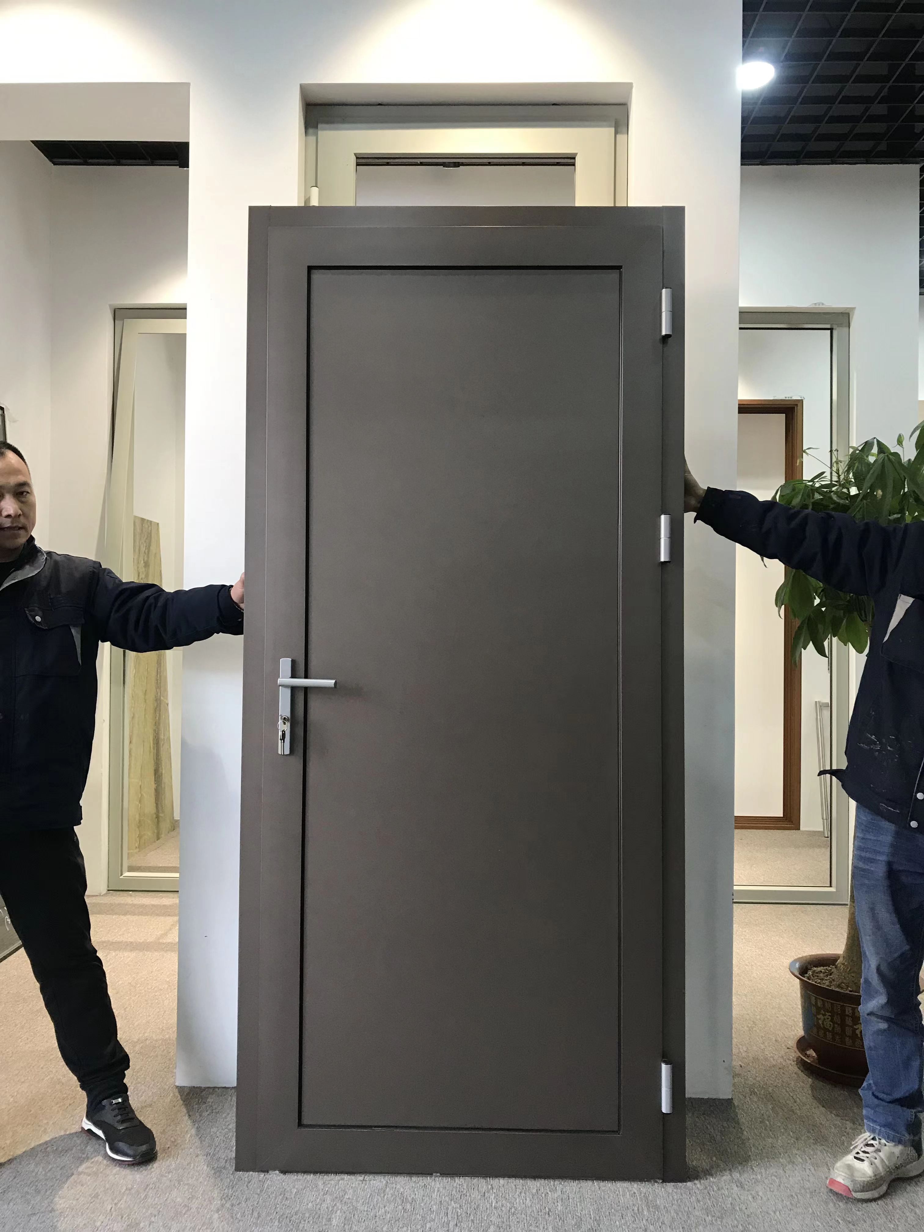 Superhouse NFRC/FPA Hurricane Proof Impact Rated Aluminum Swing Door Aluminium Plate Door Customized Color Hinged Door