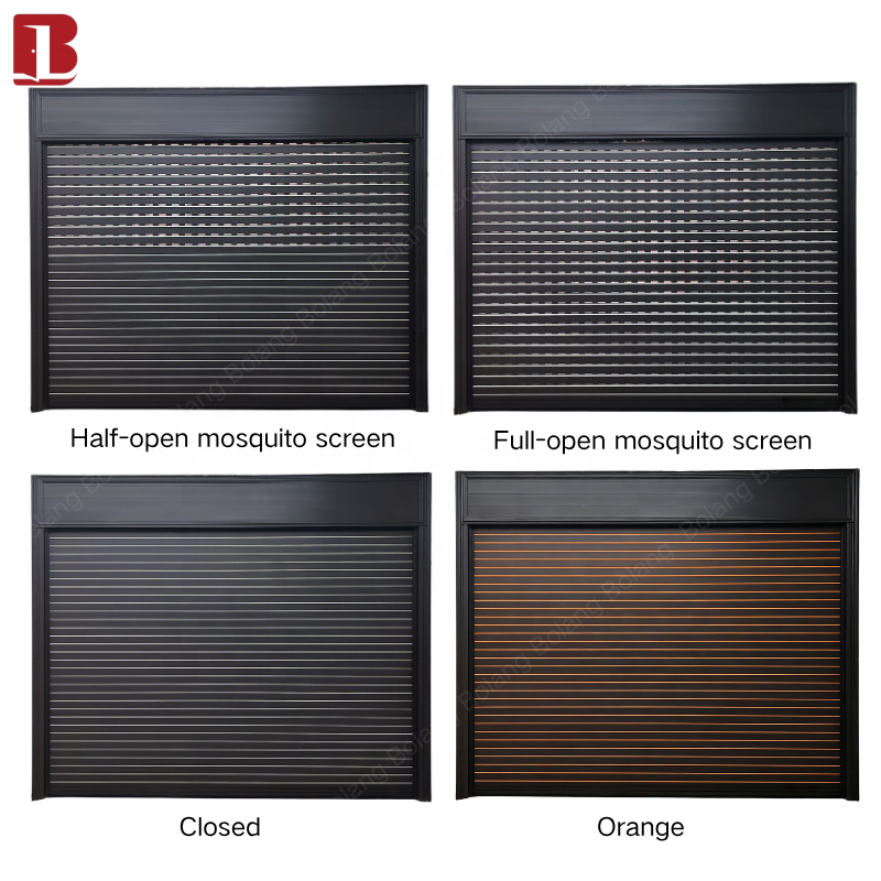 Bolang Luxury Aluminum Rollup Door Hidden 304 Stainless Steel Mosquito Screen Ventilated Breathable Anti-theft Garage Mall Home