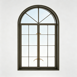 Double Glazed Aluminum Arch French Casement Window Door