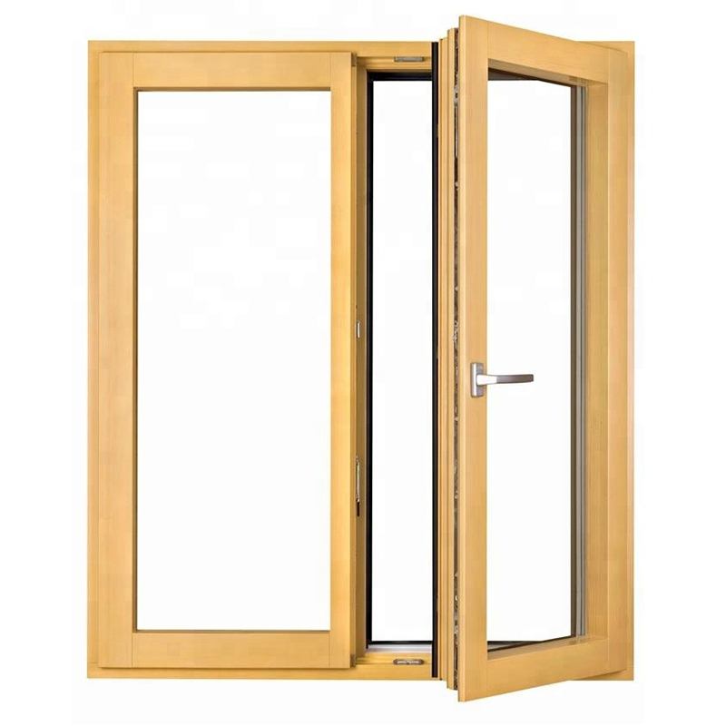 YX-88 Wood Clad Aluminum Window/turn and Tilt Inside Window/oak Wood windows for Sale
