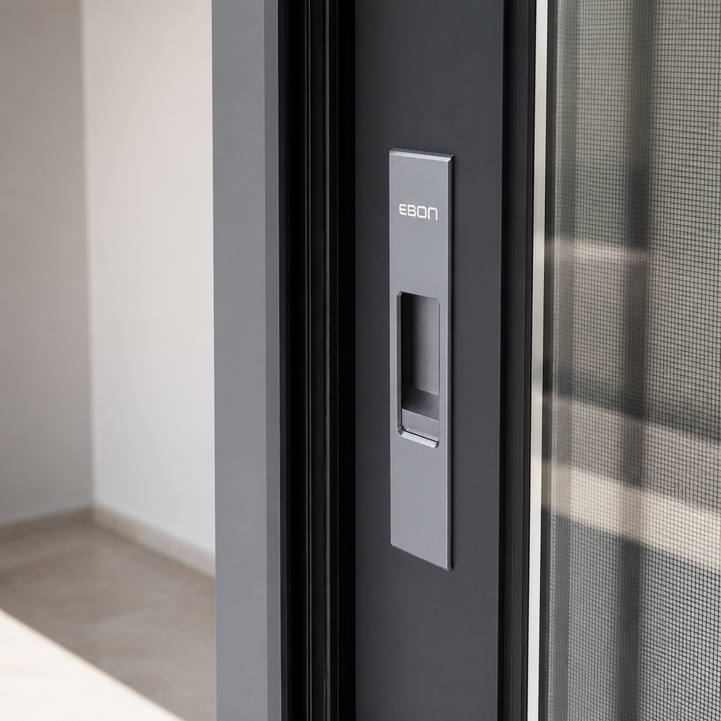 Aluminum Glass Interior Sliding Window Anthracite Frame Brush Seal Design for Tasting Room Bakery Patisserie Bistro Factory