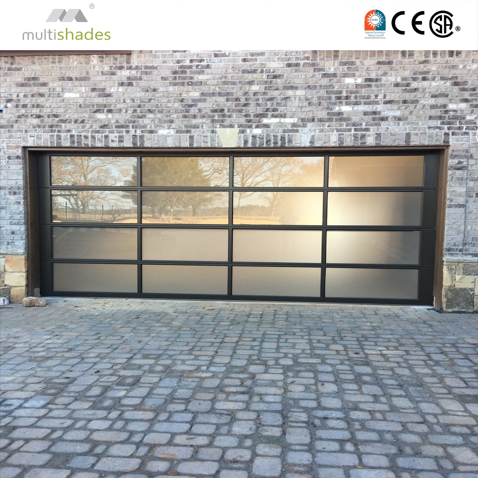 Automatic Sectional Customized Aluminum Frameless 16x8 10x10 Commercial Wholesale Double Insulated Glass Garage Doors for House