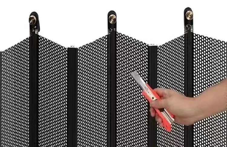 Custom-made diamond Mesh Aluminum Alloy Folding Invisible Screen Door for Home Use, Mosquito Prevention and Pet Protection.