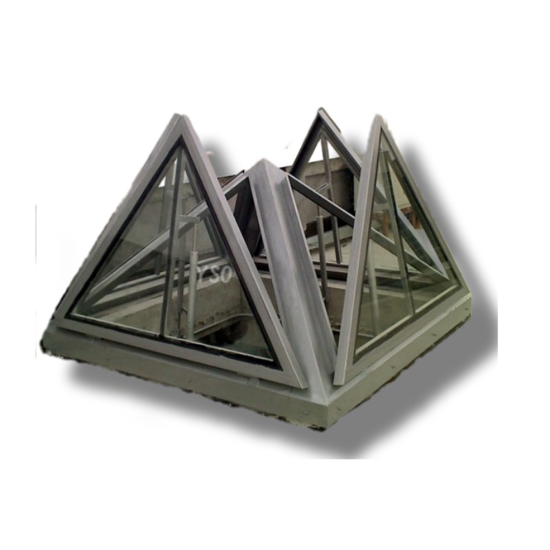Automatic Vertical Fire Control Aluminum Frame Exhaust Smoke Roof Skylight With Anti-Theft Feature Pyramid Oval Shapes Motorized