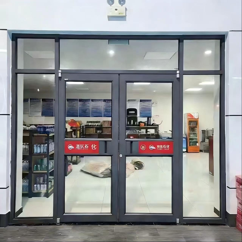 KFC Shop Front Door Aluminum Single Swing Glass Entry Door Aluminum KFC Door for Commercial Main Entrance