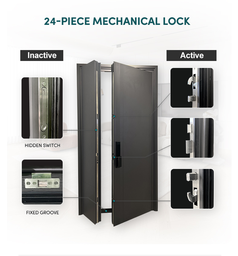 ZEKIN Aluminum Modern Luxury Security Metal Door Residential Front Entry Exterior Pivot Door Apartment House Main Entrance Door