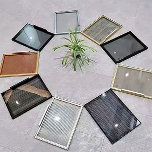 Black Aluminum Glass Kitchen Cabinet Doors