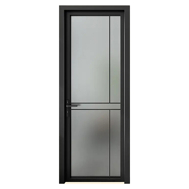 Customized Standard Size Aluminium Glass Temporary Sliding Swing Door Bathroom Doors