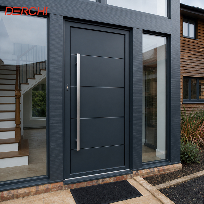 Minimalist Entrance Door Aluminum Front Door Exterior Aluminum Security Door for Residential Apartment