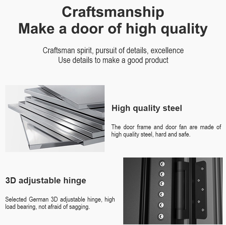 Precision-carved Aluminum Panel, Soundproof Acoustic Metal Steel Fire-rated Entrance Door Front Entry Doors