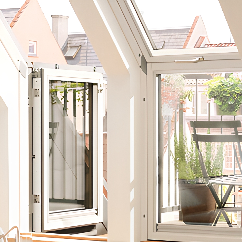Lolands Modern Aluminum Folding Roof Window Glazed Pivot Rooflight Dormer for Balcony Attic