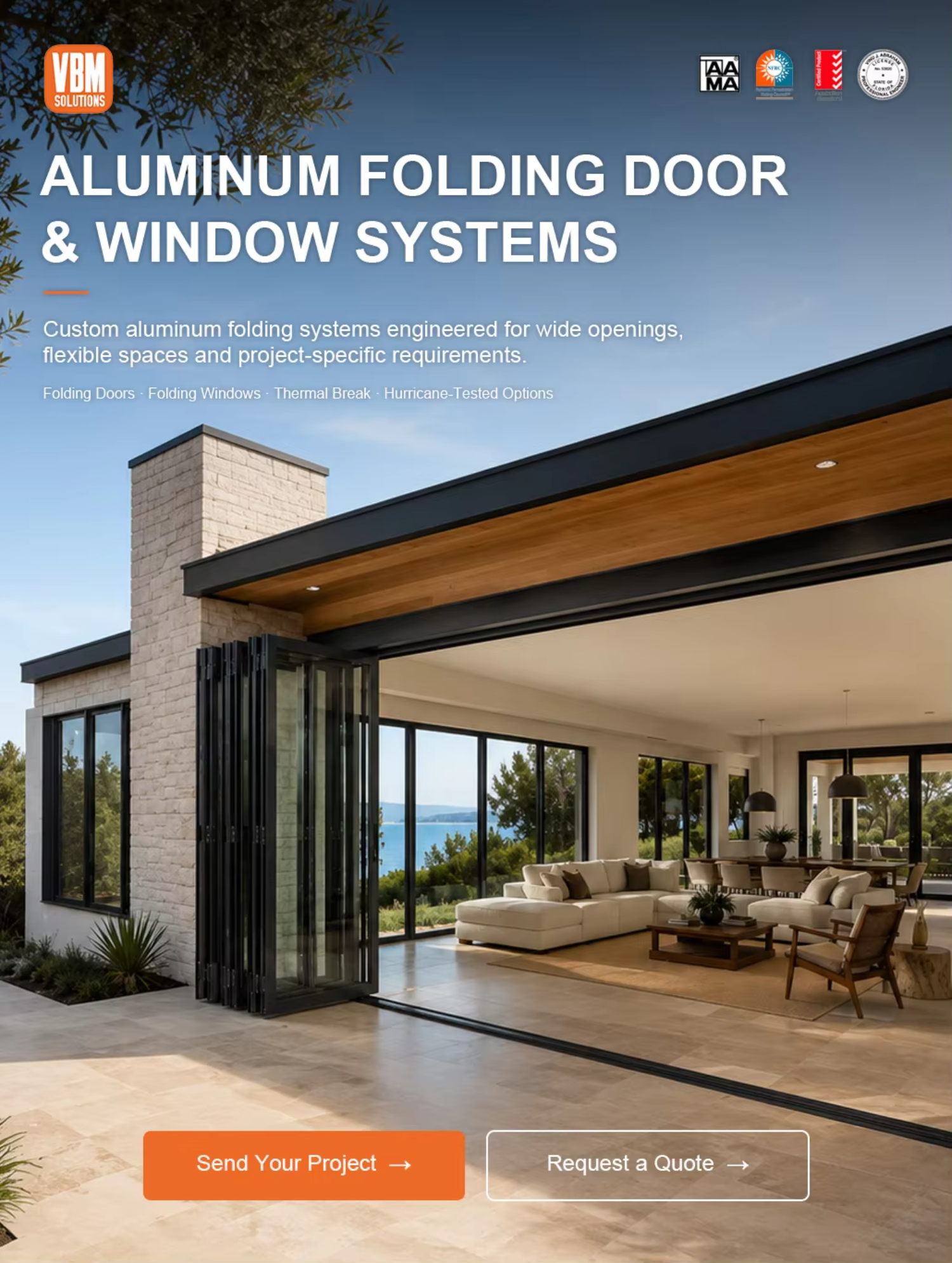 Soundproof Aluminium Bifold Window with Double Tempered Glass for Apartment Balcony and Urban Residence