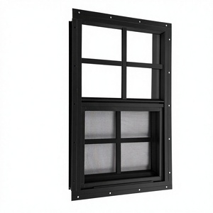 12 W X 18 H Sliding Shed Window Aluminum Grey Flush Mount Tempered Glass Stainless Steel Screen