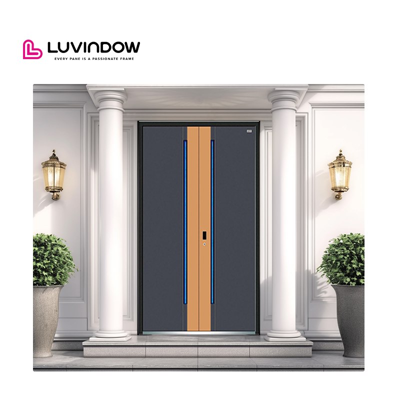 Fireproof Secure 3D Carving Aluminum Front Entry Doors for North American Residential Builder Projects