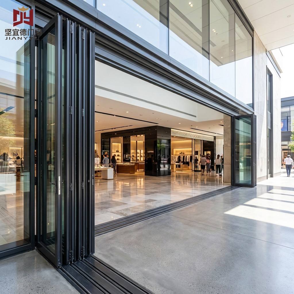 CE Certified Aluminium Slim Frame Bifold Door with Custom Size for Villa Patios and Balconies OEM ODM, Space-Saving Operation