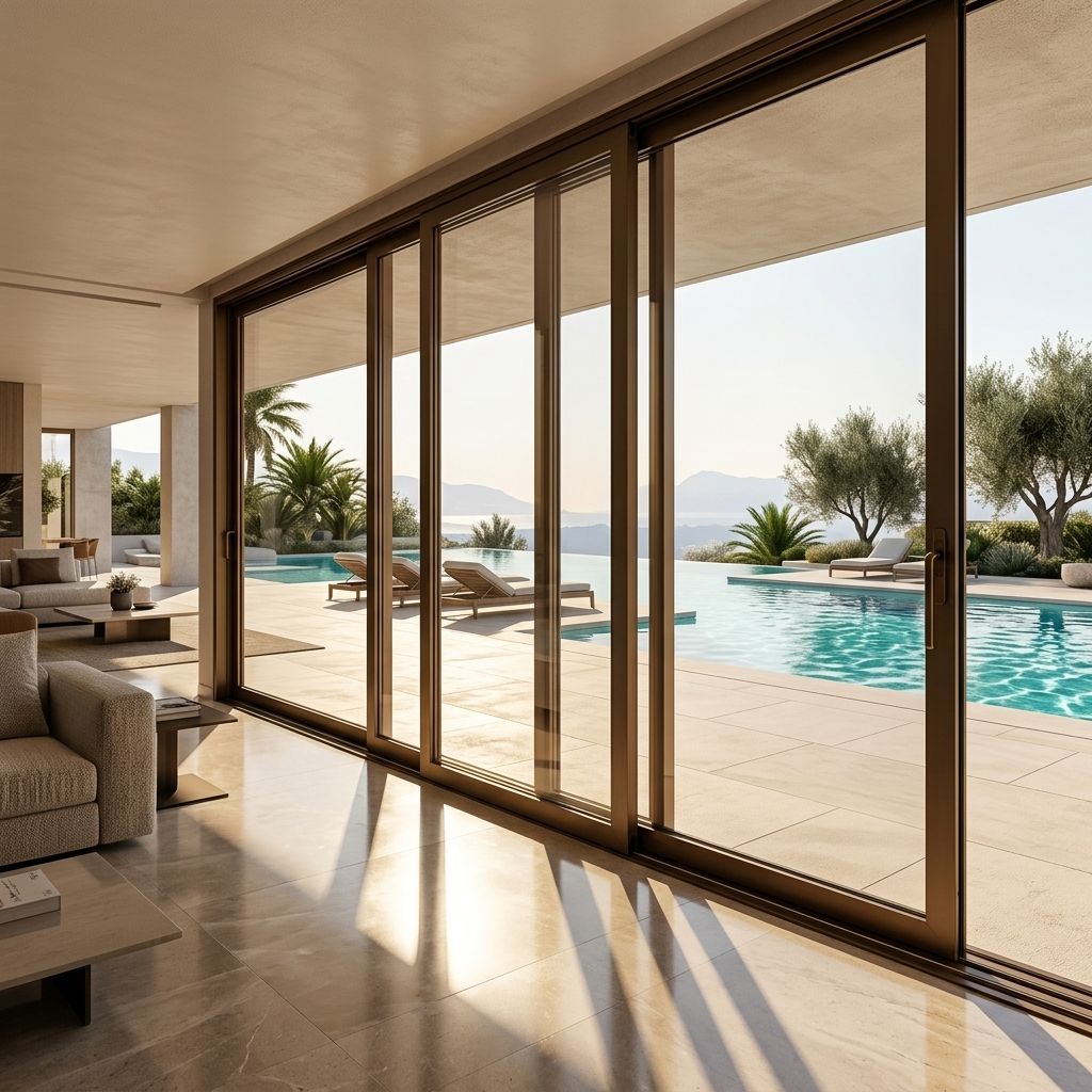 Factory Wholesale Price Exterior Sliding Doors Aluminium Low-E Double Tempered Glass Patio Energy Efficient Sliding Door