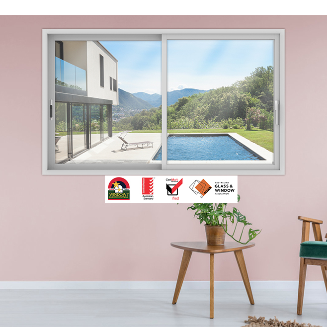 Commercial Exterior Aluminium Sliding Window Double Glazed Sliding Aluminium Window With As2047 Australian Standard
