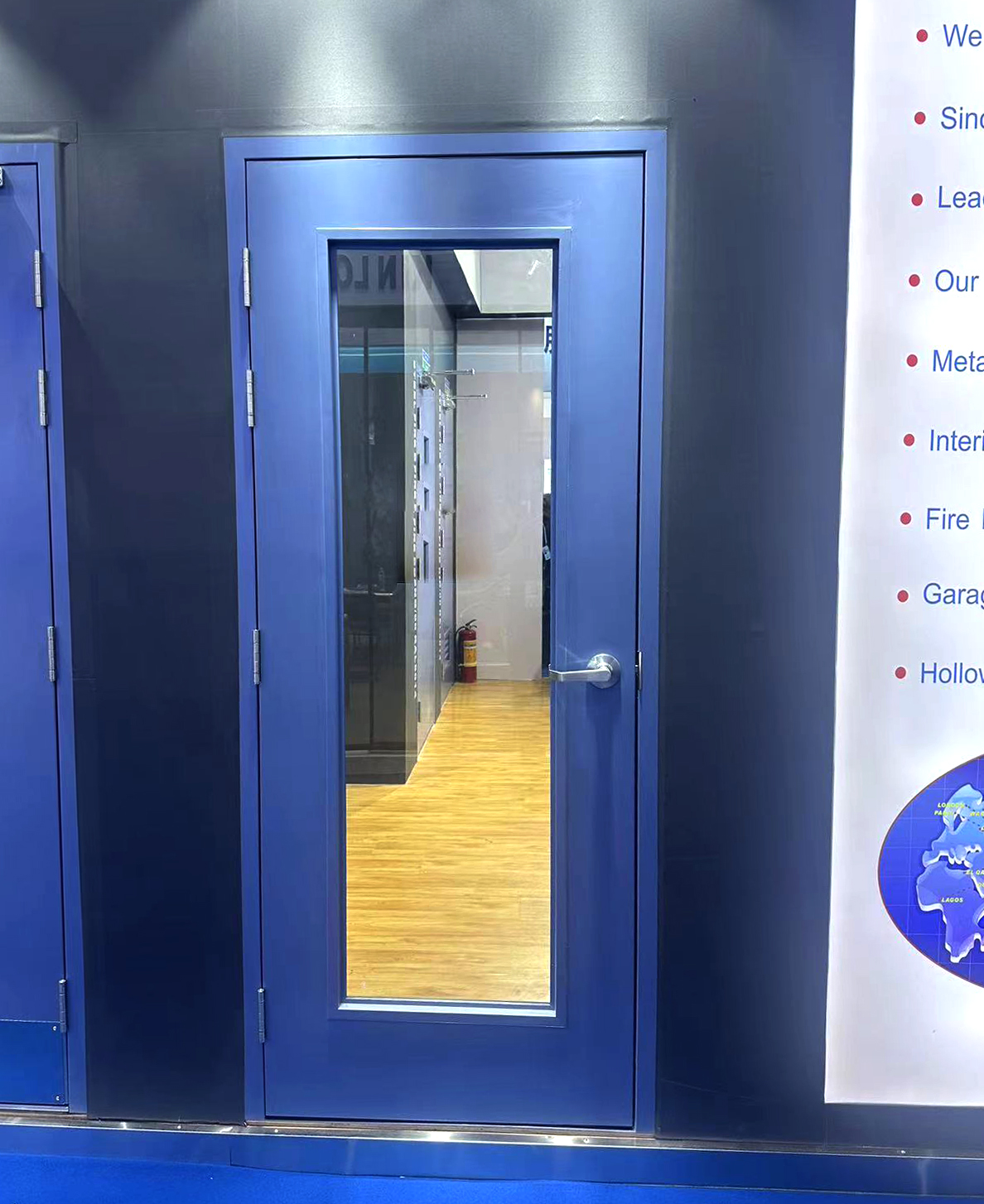 Modern Double Swing Aluminum Casement Door Frame Structure
