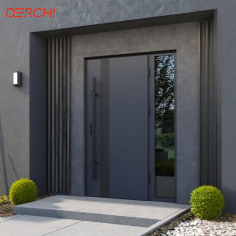Fire Rated Aluminum Front Door Entry Door Exterior Security Door for Building and Commercial Projects