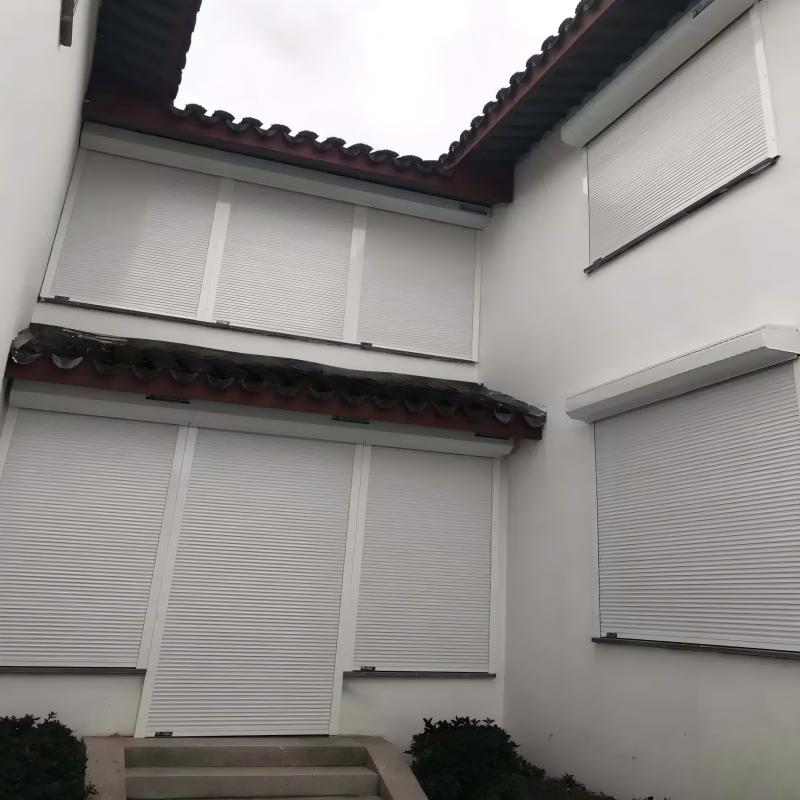 European-Style Aluminum Alloy Louvers Folding Sliding Fixed Louver Doors Windows Remote Control Thermal Insulation for Exterior
