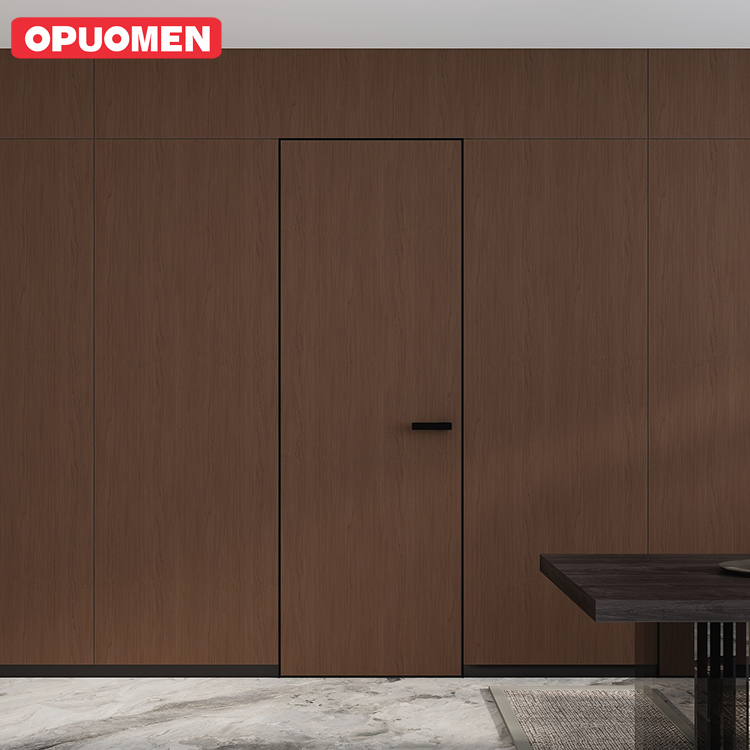 Aluminum Frame Invisible Composite Door Waterproof Soundproof Minimalist Interior Living Room Doors Finished