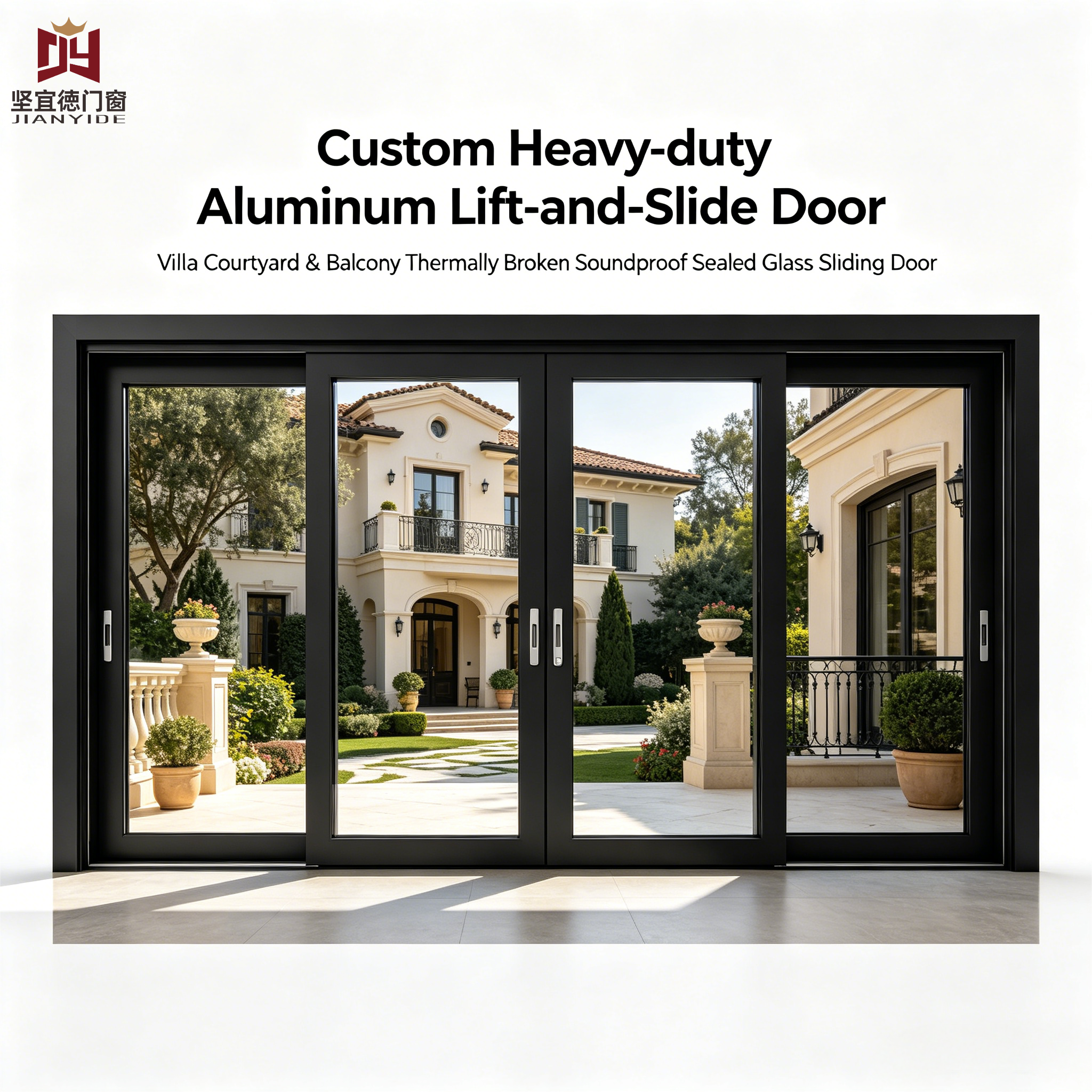 Aluminium Exterior Sliding Doors Heavy Duty Lift and Slide Door for Architectural Projects Custom Size OEM ODM CE Certified