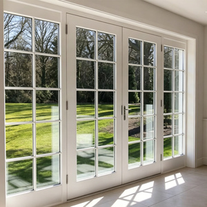 Modern One Piece Prehung Door Set Aluminum Stainless Steel Glawith Glass Side Pane