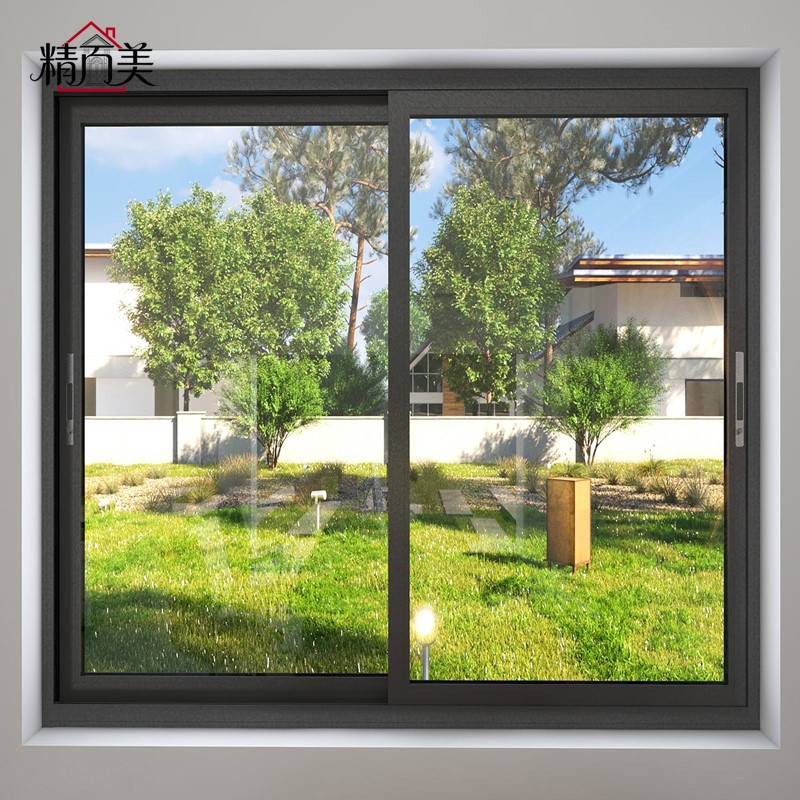Interior Custom Design Maintenance Free Aluminum Sliding Window with Twin Sash Glass Pane for Home Office Study Room Apartment