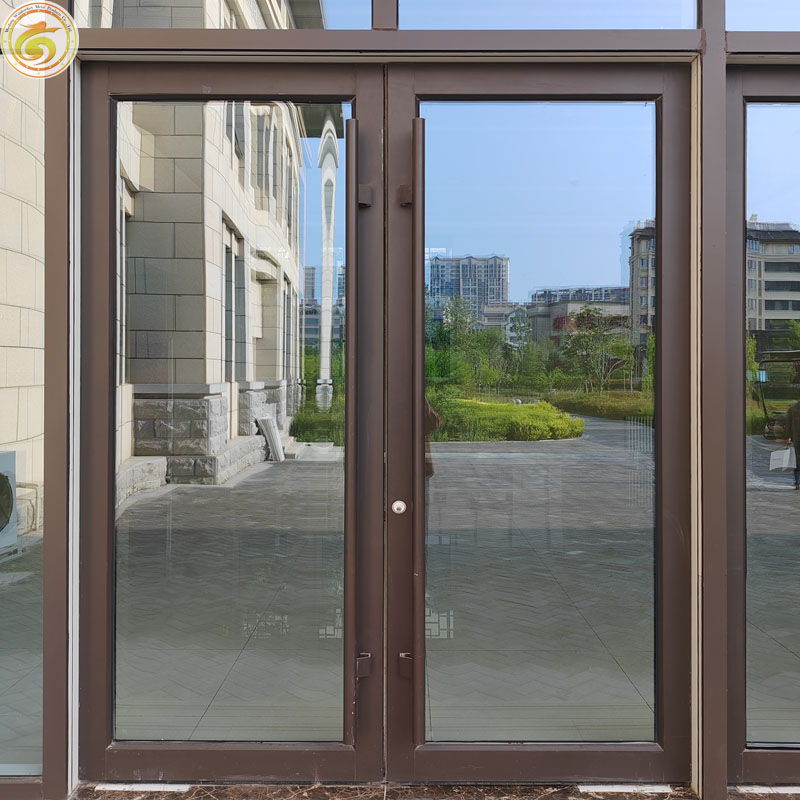 High Quality Aluminum Fixed Windows Hurricane Impact Glass Storefront Entrance Door
