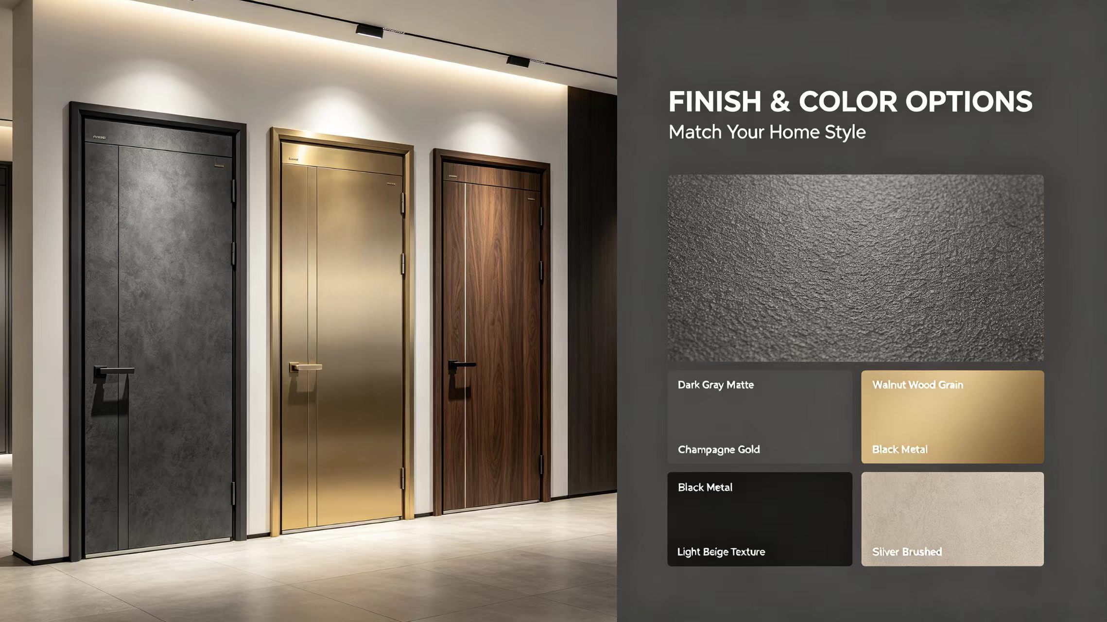 High-End Aluminum Armored Security Door Modern Minimalist Villa Front Entry Thickened Anti-Bullet Anti-Pry Waterproof Hotel