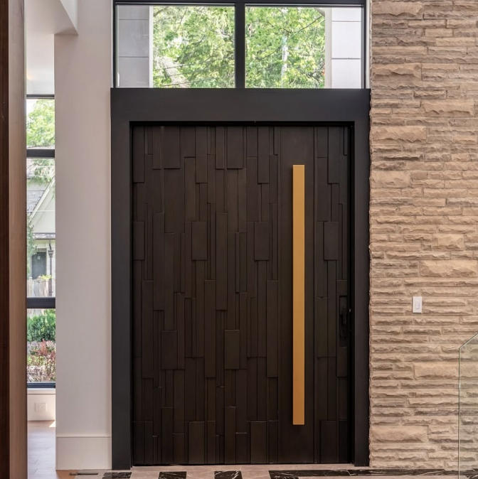 Luxury Villa Aluminum Pivot Entry Door with Custom LED Accent High Security Pivot Entrance Door