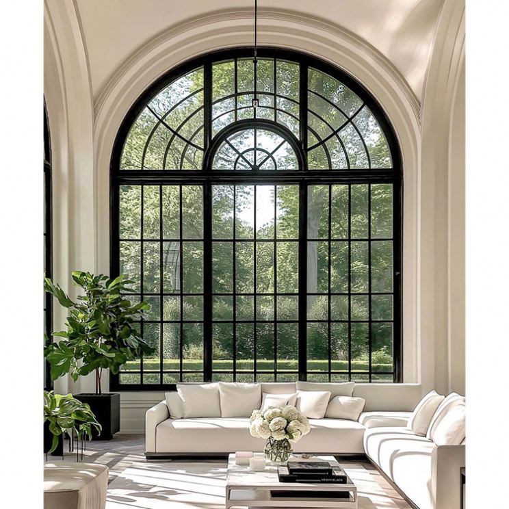 French House Custom Modern Aluminum Alloy Glass Windows With Stainless Steel Flyscreen And Louver Design
