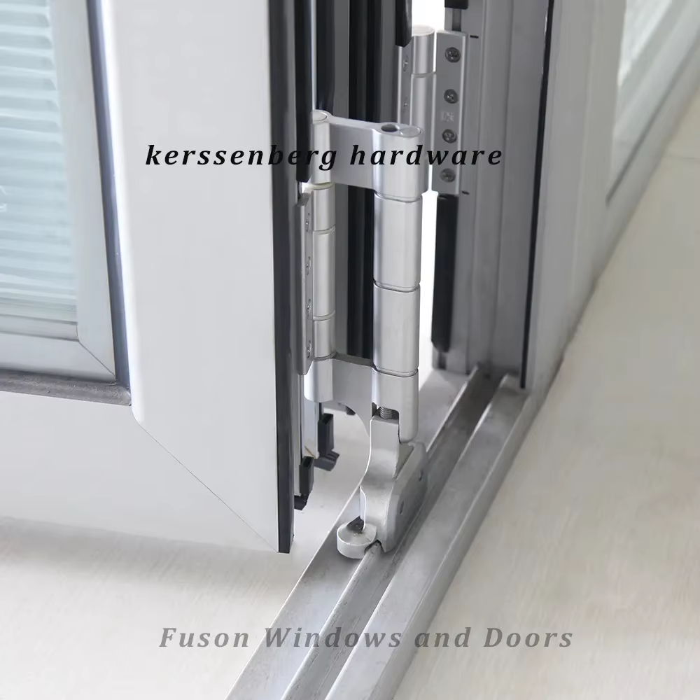 Fuson Residential Use Bifold Doors Aluminium Folding Patio Door Double Tempered Glass Slide Folding Doors