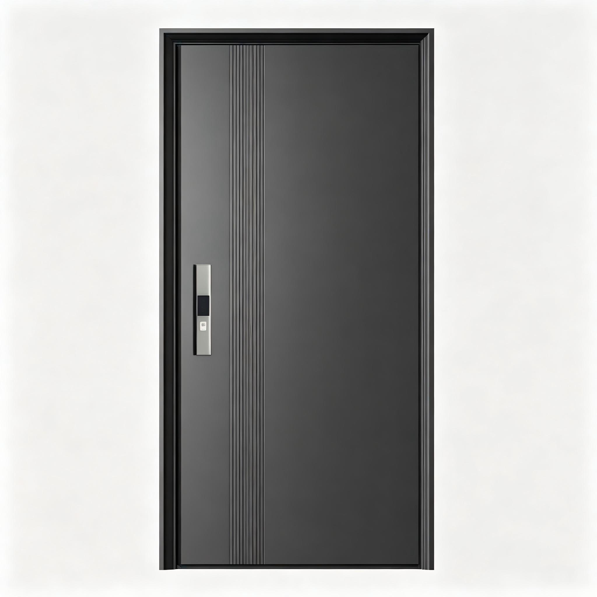 Thermal Break Aluminum Single Swing Entry Door Frosted Glass Multi-Point Lock PVDF Coating Security Apartment Villa OEM Custom