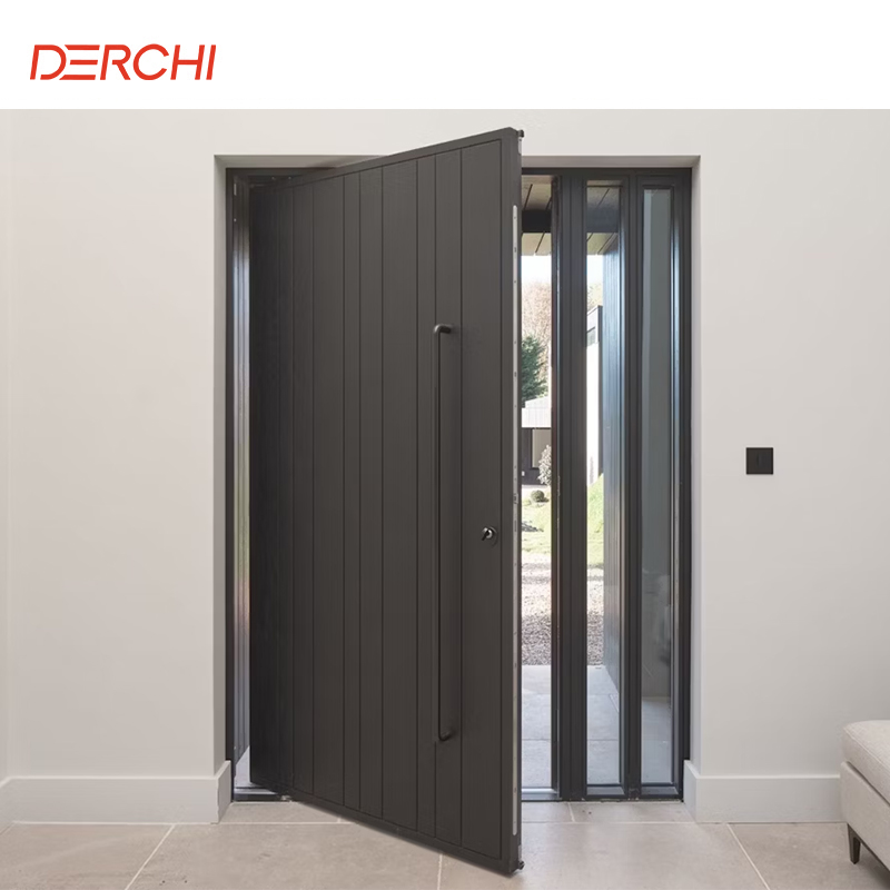 Luxury Design Aluminum Pivot Doors For Houses Fire Prevent Aluminum Exterior Security Front Doors