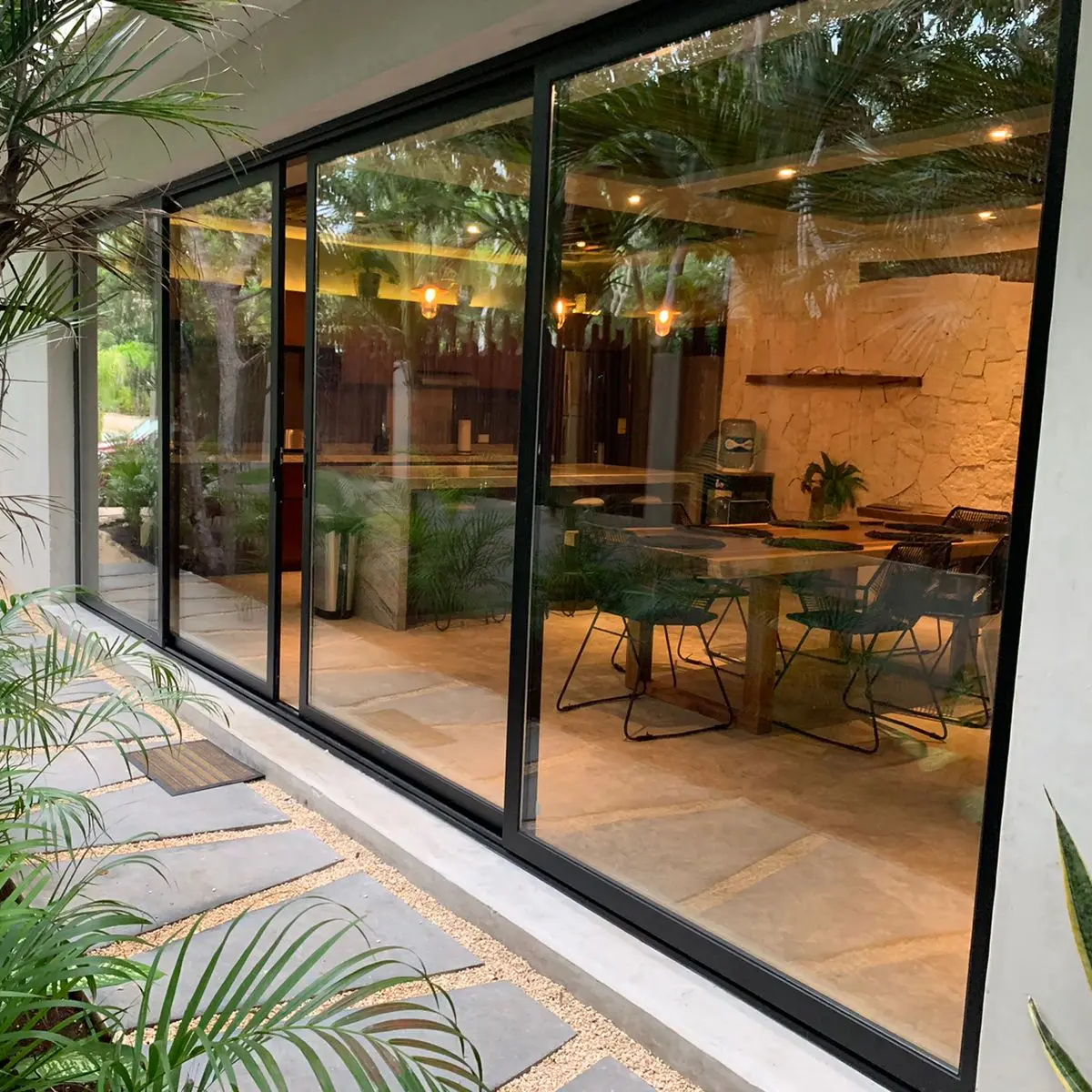 Modern Aluminum Sliding Glass Door Patio Design for Home Office Waterproof Patio Design House Stacker Door