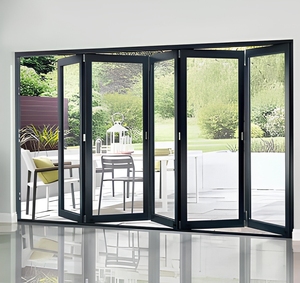Bi Fold Aluminum Modern Double Glass Patio Doors