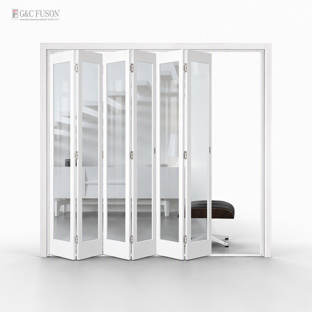 Fuson Hurricane Proof Aluminum Exterior Door Balcony Patio Lowe Glass Aluminum Bifold Folding Door