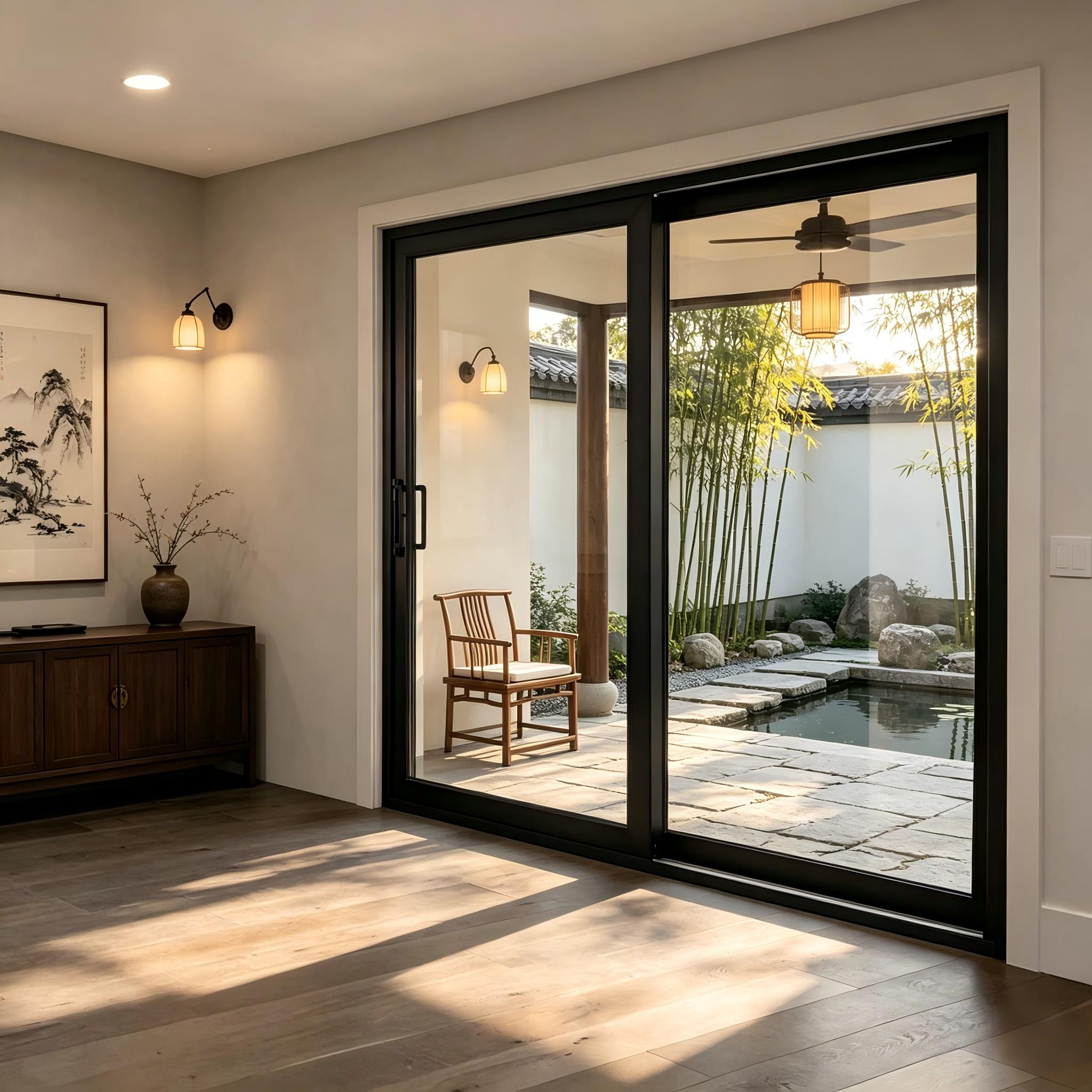 Home Use Waterproof Thermal Break Aluminum Glass Patio Door