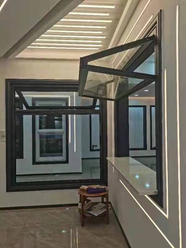 Modern Exterior Vertical Bi-folding Aluminum Alloy Window High Quality Hardware Heat Insulation Powder Coated Finish 3-Year