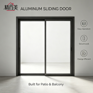 Two panel space saving aluminum sliding door
