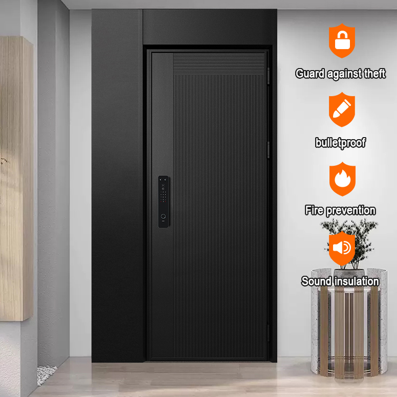 Factory Price Custom Secure Entry Door Soundproofing Intricately Carved Aluminum Panel Exterior Security Door