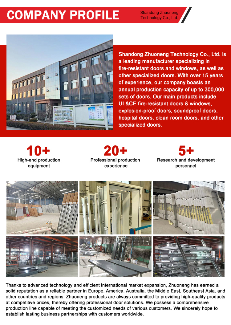 Modern Aluminum Glass Fireproof Double Entry Door Exit Design Finished for Hotel Commercial Warehouse School Interior Use