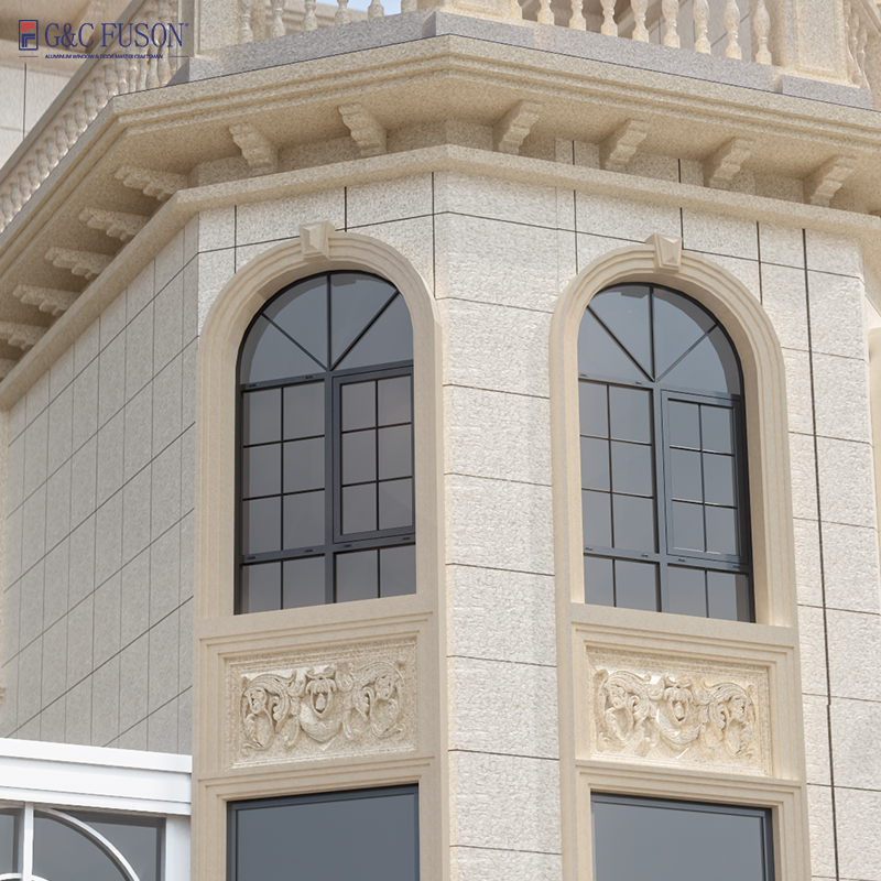 Fuson High Quality Soundproof Triple Glazed Window Retro French Style Aluminum Alloy Frame Casement Window Design