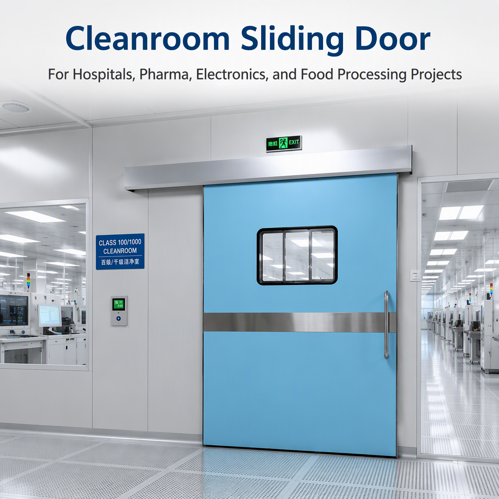 Cleanroom Sliding Door Medical Isolation Door Aluminum Alloy Swing Sliding Hybrid Door for Hospital ICU OT