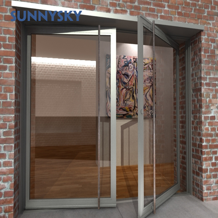 Sunnysky Building House Entrance Swing Door Villa Aluminum Casement Door With Mosquito