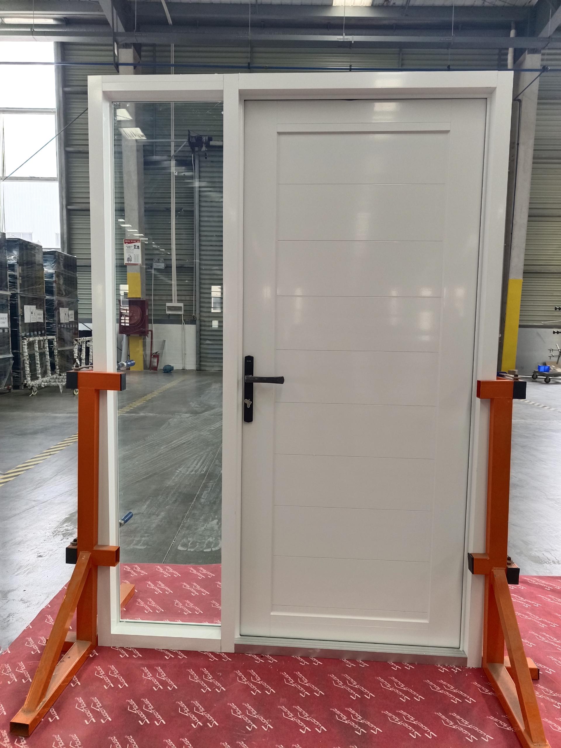 Superhouse NFRC/FPA Hurricane Proof Impact Rated Aluminum Swing Door Aluminium Plate Door Customized Color Hinged Door